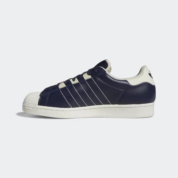 Adidas superstar mens white and clearance navy