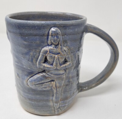 Handmade Large 24 oz - Pottery Mug With 3D Yoga Image - Signed | eBay