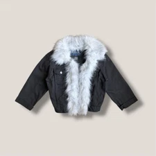 💋🍸 Vintage y2k Yada Yada faux fur trim jacket Small