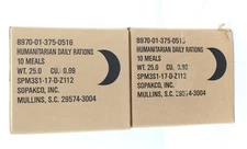 MRE - Sopakco 1 Case - HUMANITARIAN DAILY RATION - RANDOM MENU - Date 10/2022
