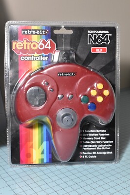 Retro-Bit N64 Tribute Retro 64 Wired Controller RED MODEL