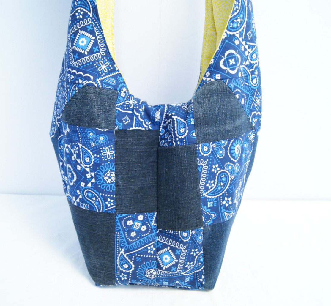 Cross Body Sling Patchwork Shoulder Bag Hippie Bo… - image 4