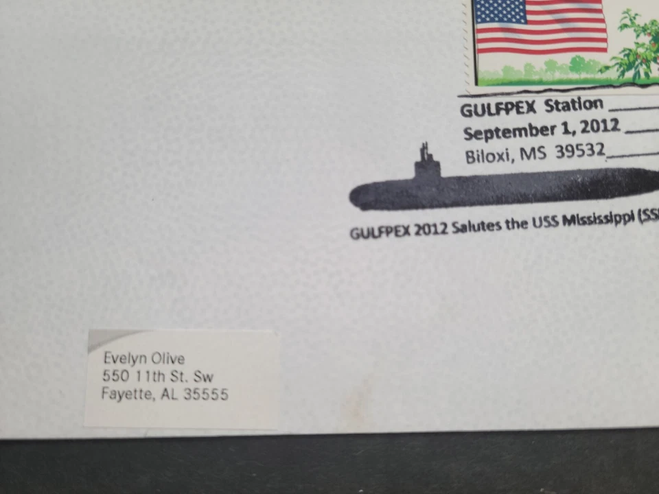 EE. UU., SCOTT # 4332, SUBMARINO EE. UU. MISSISSIPPI 2012 PORTADA PICTÓRICA CANCELAR VARIEDAD Foto 2 de 3