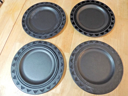 Vintage Set of (4) Pfaltzgraff Midnight Sun Dinner Plates, 10 1/4" Diameter