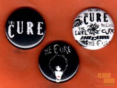 Set of three 1'' The Cure pins buttons Robert Smith