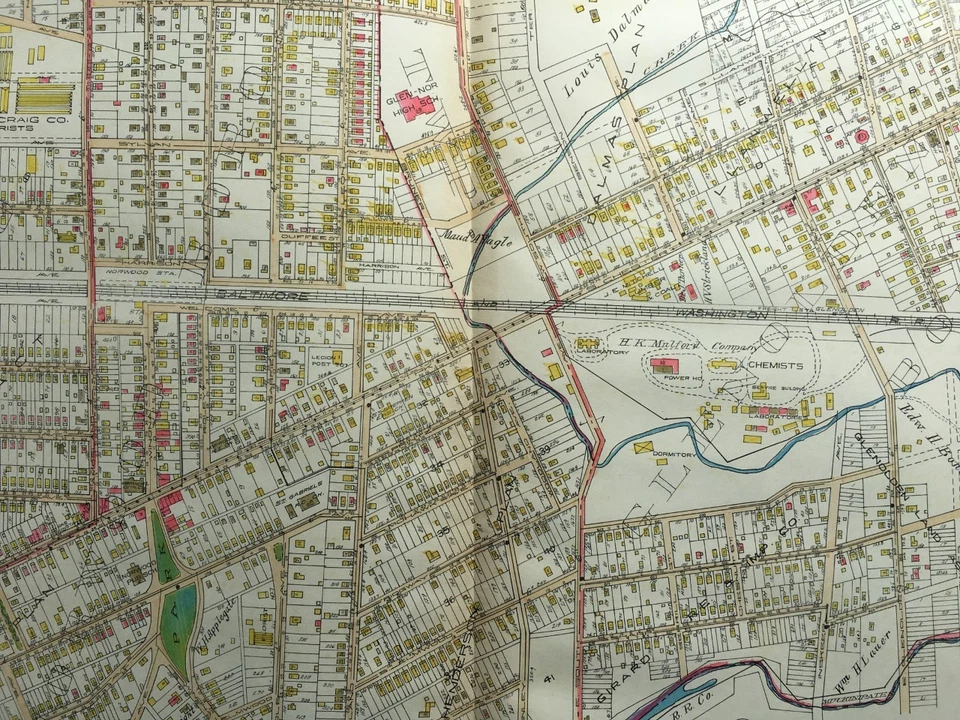1929 DELAWARE COUNTY PA NORWOOD, GLENOLDEN, FOLCROFT, PROSPECT PARK ATLAS MAP - Image 2 of 3