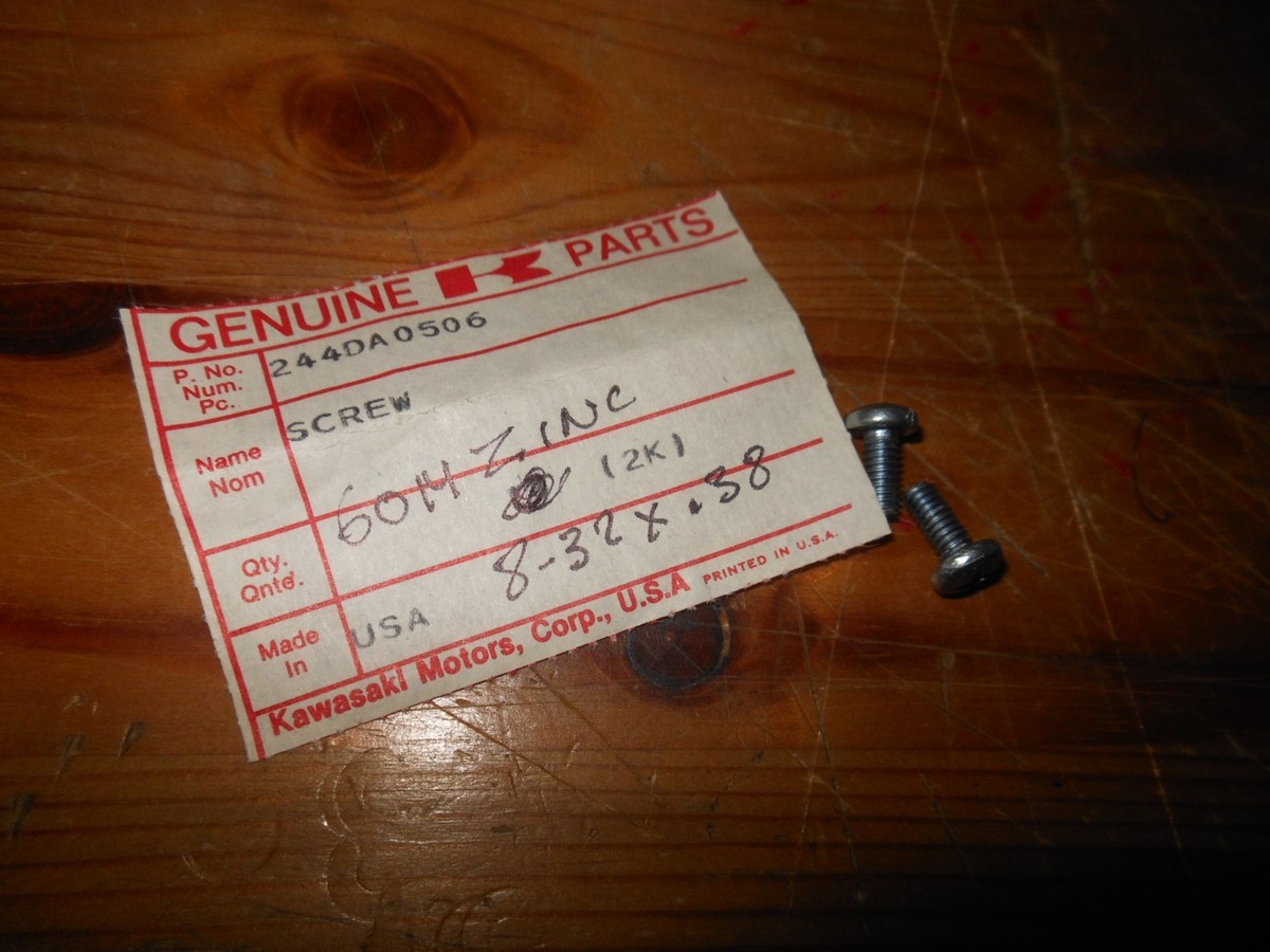 専用0506 2 NOS OEM Kawasaki Drifter 340 440 60M Zinc 8-32X.38 Qty.2