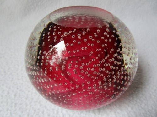 Murano Glas Aschenbecher rosa mit Luftblasen rund 8,5x5,5cm 540g Top Sammlung - Picture 4 of 7