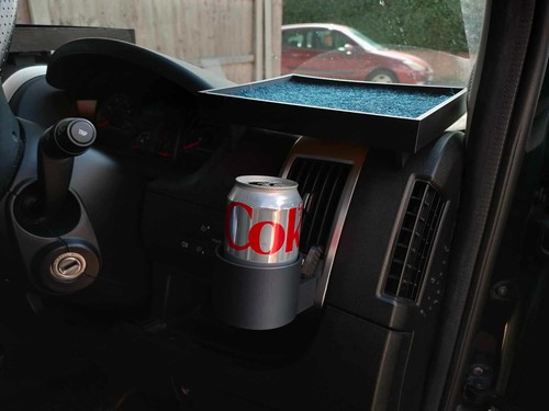 Clip-on Cup Holder for Peugeot Boxer Citroen Relay Fiat Ducato + Free Shelf - Picture 3 of 6