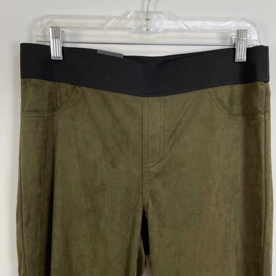 NUEVO INC International Concepts Mujer 10 Pantalones Imitación Gamuza Oliva Pull On Elástico Foto 2 de 4
