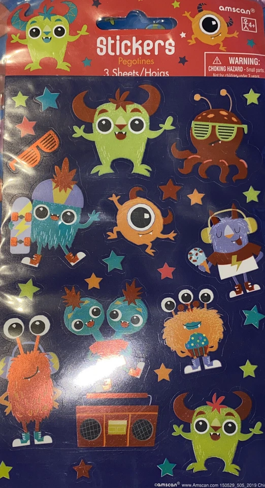 Paquete económico Amscan papelería Halloween fiesta favores pegatinas 100+ nuevas Foto 3 de 3