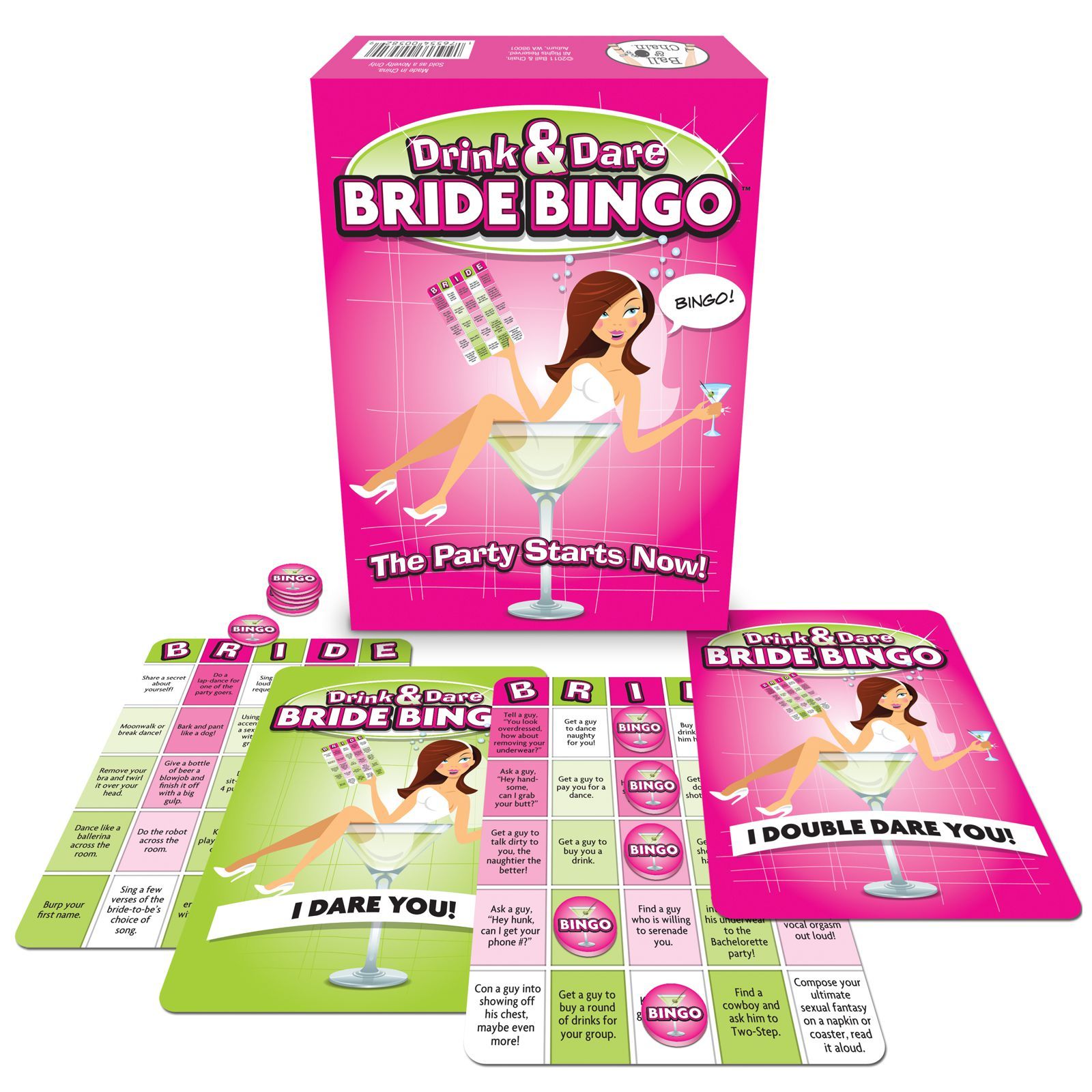 Adult Drinking Game Wedding Party Hen Night - Drink & Dare BRIDE BINGO