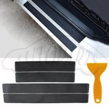 Carbon Fiber Look Door Sill Scuff Protect Plate Sticker Cover Body Scratch Trim