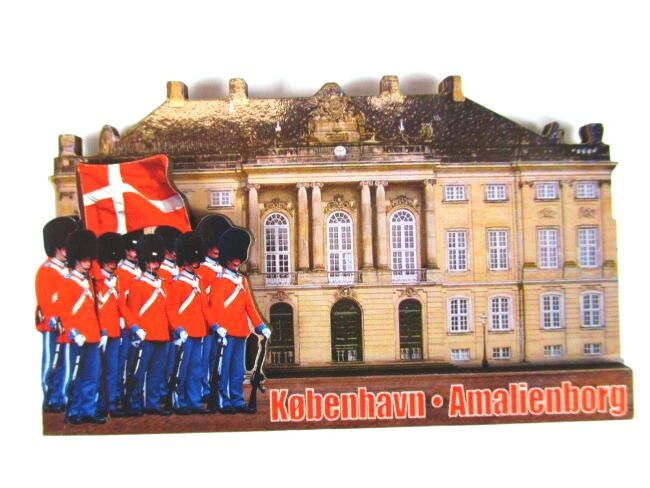 Copenhagen Amalienborg 3D Wooden Souvenir Deluxe Magnet Denmark New
