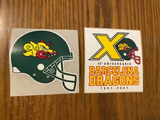 DEFUNCT WLAF NFLE Barcelona Dragons Football Stickers