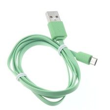 MicroUSB 6ft USB Cable Charger Cord Power Wire Sync Flat Green Fast for Tablets