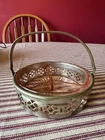 VTG Pink Depression Glass 3 Section Divided Relish Nut Candy Dish W Caddy