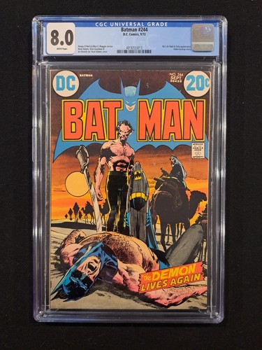 Batman 244 CGC 8.0 DC 1972 Neal Adams Cubierta Ra's AL Ghul Talia - Imagen 1 de 4