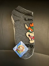 Super Mario Bowser Boo No Show Socks Men's Size 6.5-12 NWT 3 Pair