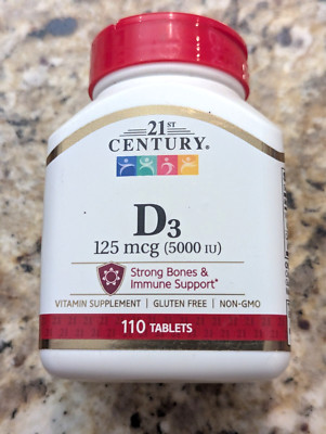 21st Century Vitamin D3 125mcg Immune Support 110 tablets exp: 08/2027
