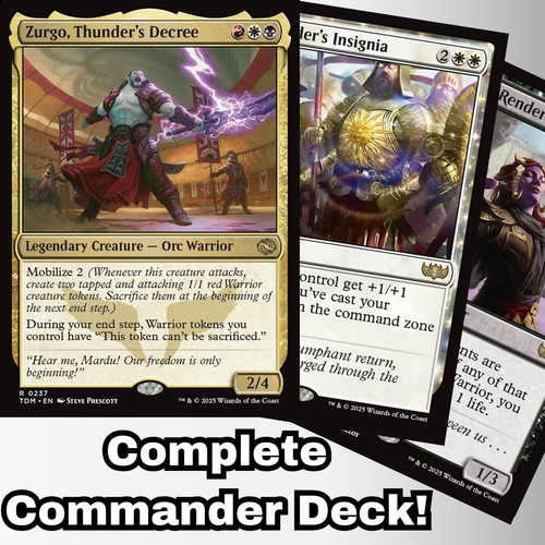 MTG Commander EDH Deck Zurgo, Thunder's Decree 100 Cards Warriors Custom Deck - 第 1/11 張圖片