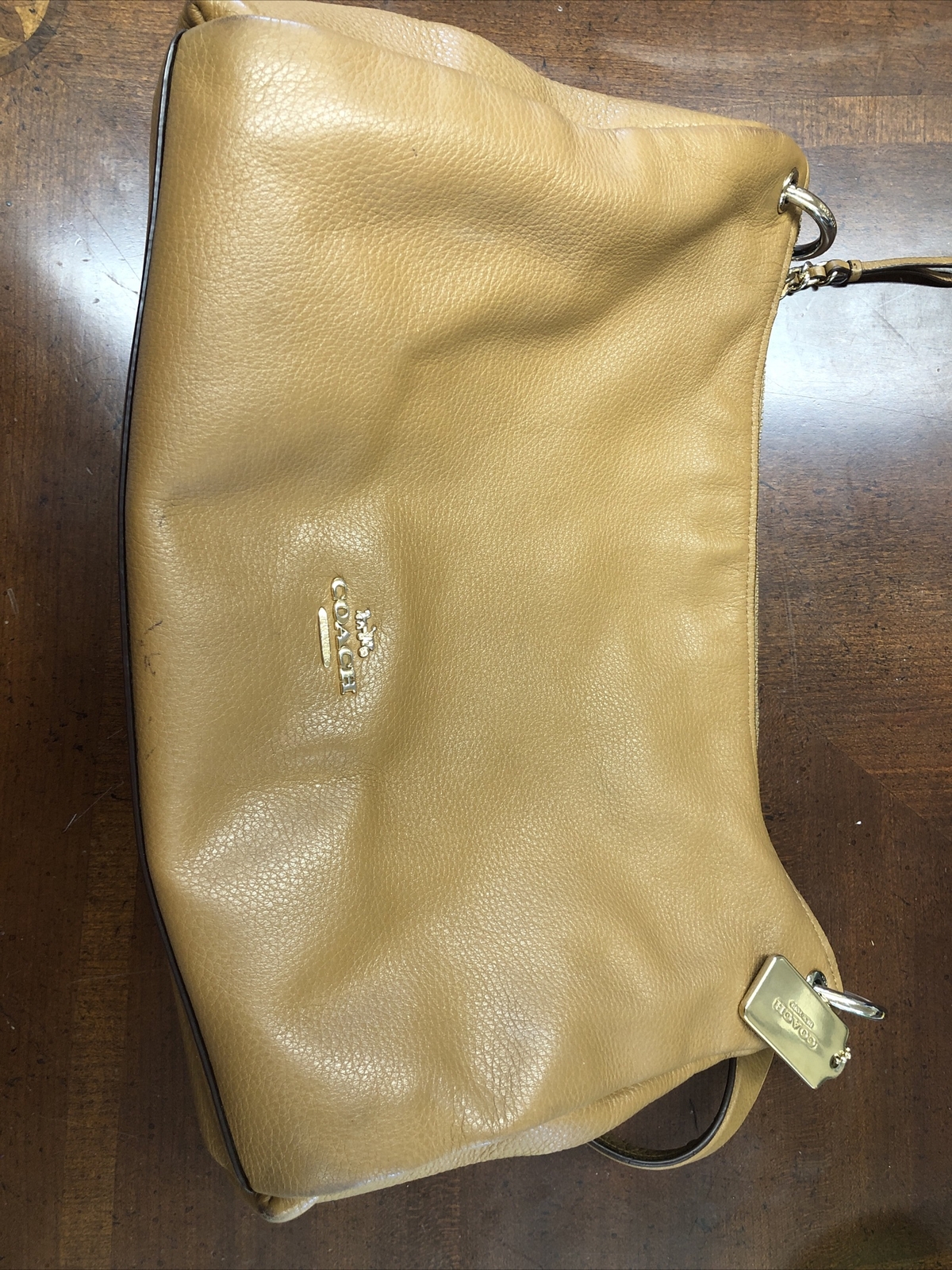 Coach Mia Shoulder Bag Purse Pebble Leather Camel F28… Gem