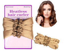 Heatless Curling Headband Hair Accessory for Overnight Curls Khaki Satin