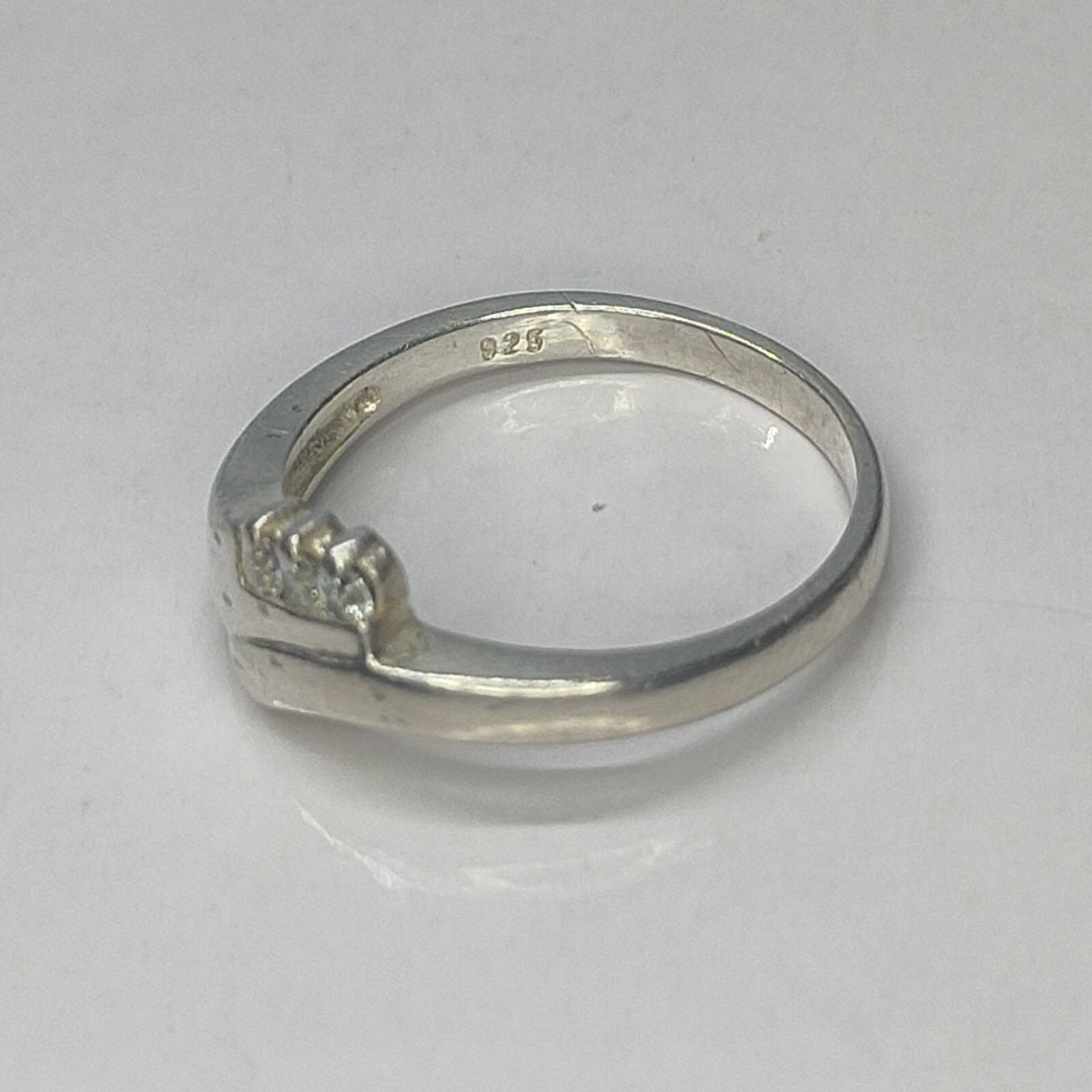 SOLID SILVER RING SUPERB DIAMONIQUE SPARKLING CUB… - image 7