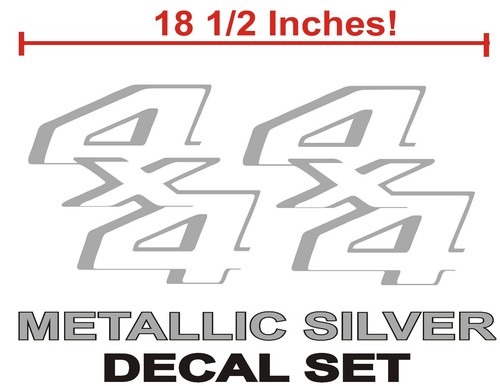4x4 Truck Bed Decals, METALLIC SILVER (Set) for Ford Super Duty, F-250, F-150 - Picture 2 of 4