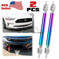 Neo Chrome 6-8 Adjustable Front Frame Bumper Lip Splitter Strut Rod Support