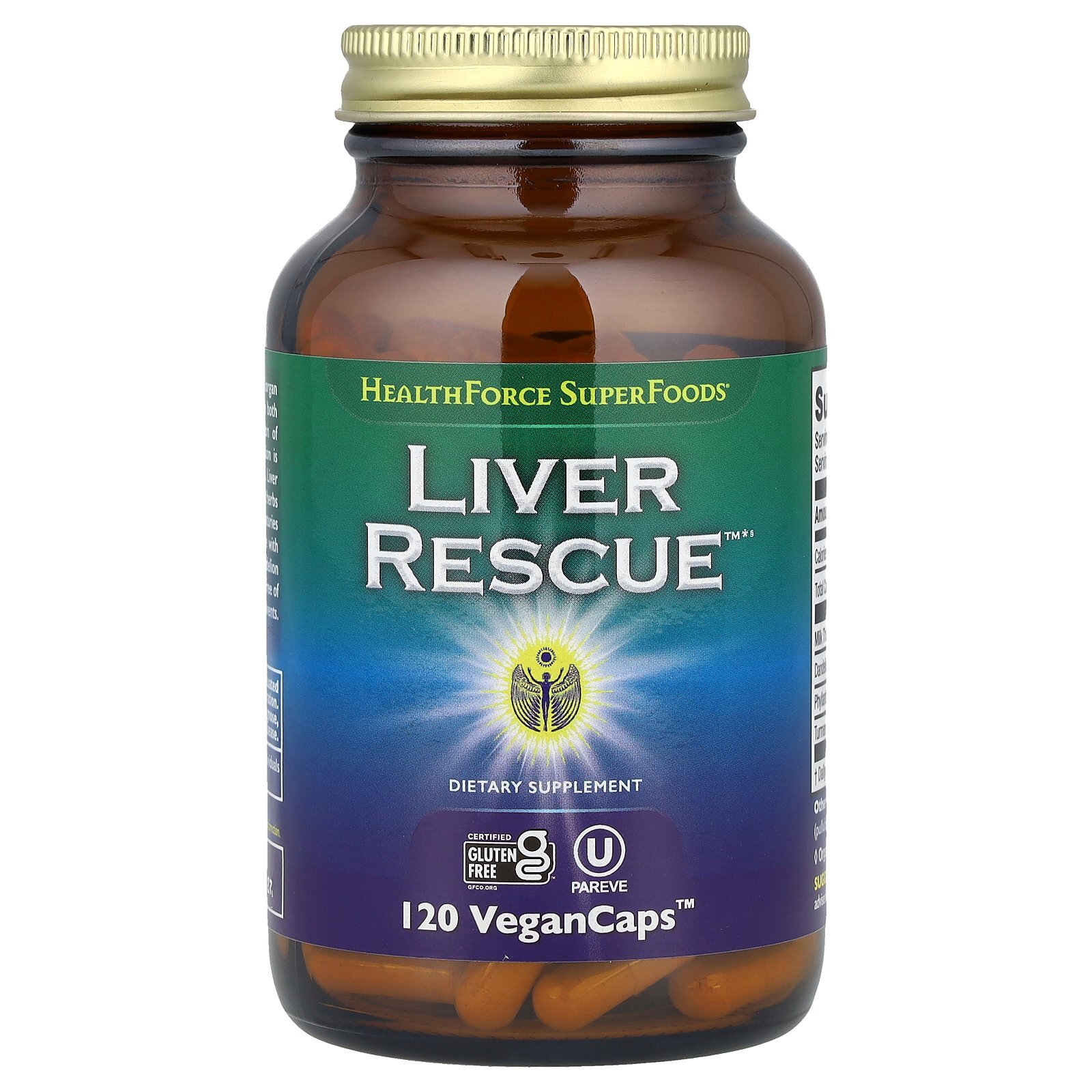 HealthForce Superfoods Liver Rescue Version 6 120 веганских капсул без глютена, веганский