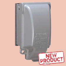 Weatherproof Cover Outdoor Electrical Box Single Outlet Quick-Fit Protector Gray