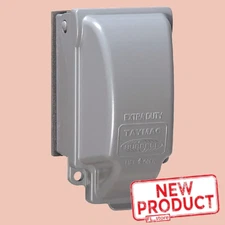 Weatherproof Cover Outdoor Electrical Box Single Outlet Quick-Fit Protector Gray