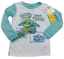AME Disney Toddler' Star Wars The Mandalorian Sleepwear 2 PC Set, White/Blue, 4T