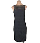 Adrianna Papell Illusion Bodice Pleated Jersey Sheath Dress  (size 4) Tank LBD