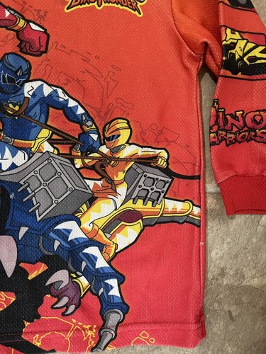 Vintage 2004 Power Rangers Dino Thunder Kids Long Sleeve Jersey T Shirt Size 5 6 - Picture 5 of 22