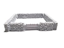 Miniature Stone Walls and Gate 8pc  28mm Scaled Wargaming Terrain 3D Printed