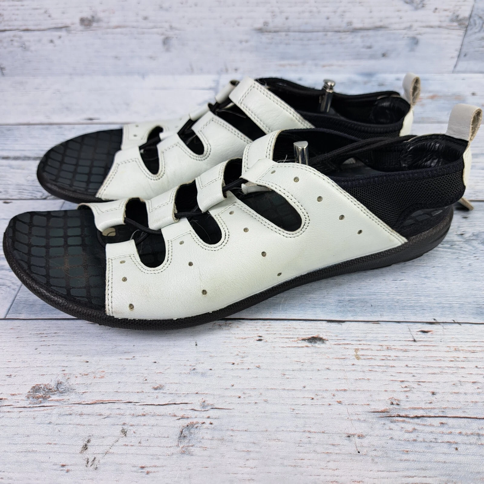 ECCO Jab Toggle Sandali Donna Eu 41 US 9 5 Pelle Bianca Comfort