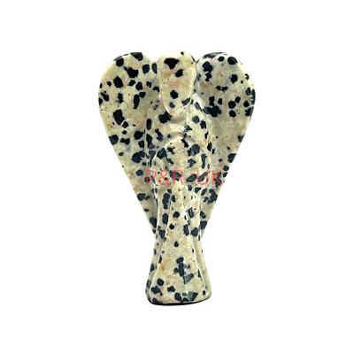 Dalmatiner Jaspis Schutzengel Figur 2'' - Kristall für Freude, Balance & Schutz