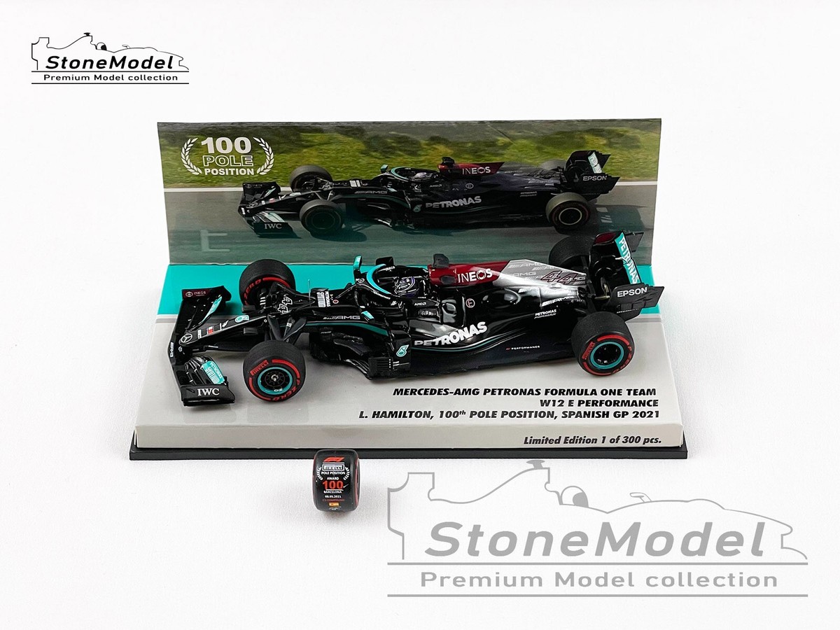 Mercedes F1 W12 44 Lewis Hamilton Spain 2021 100th Pole