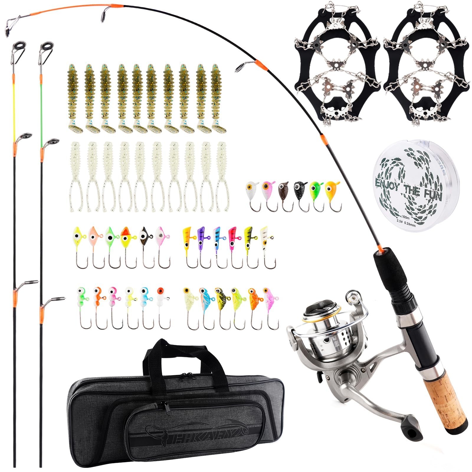 Hikary Ice Fishing Rod and Reel Combo Set Carbon Portable Co