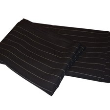 Black White Pinstripe Fabric 3.25 Yards x 60  Wide Tailoring Suiting