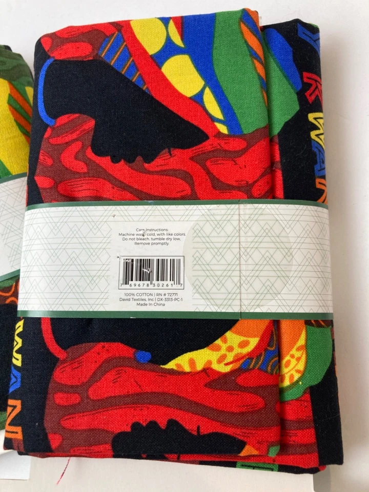 (2) David Textiles Seasonal Fabric 1-Yard Precut, Kwanzaa Celebration Design new - Image 4 of 4