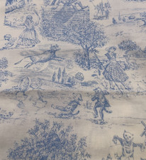 OOP Timeless Treasures 2004 Blue & White Toile de Jouy Cotton Quilt Fabric