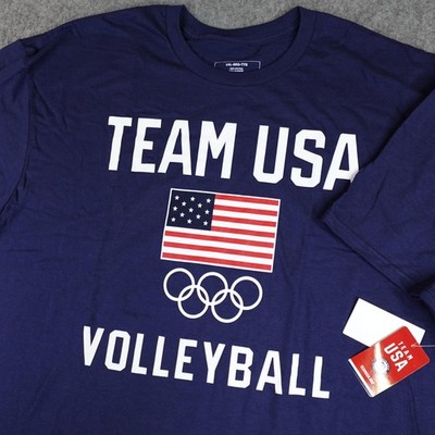 USA Volleyball Shirt Mens XXL Blue Olympics United States National Team Beach