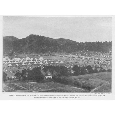 NEUSEELAND Militärlager in Wellington - Antikdruck 1900