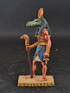 Egyptian Metal Figure Sobek Hand Painted 7 cm