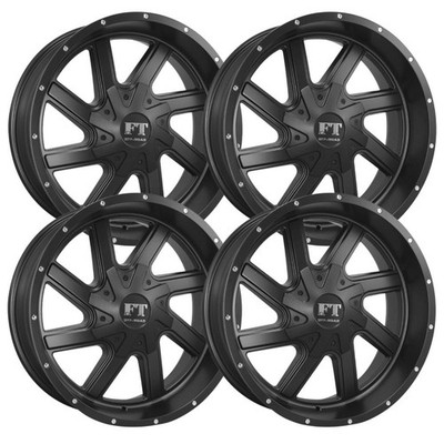 (Set-4) Full Throttle FT1 17x9 6x120/6x139.7 Satin Black 0mm Wheels Rims 17 Inch