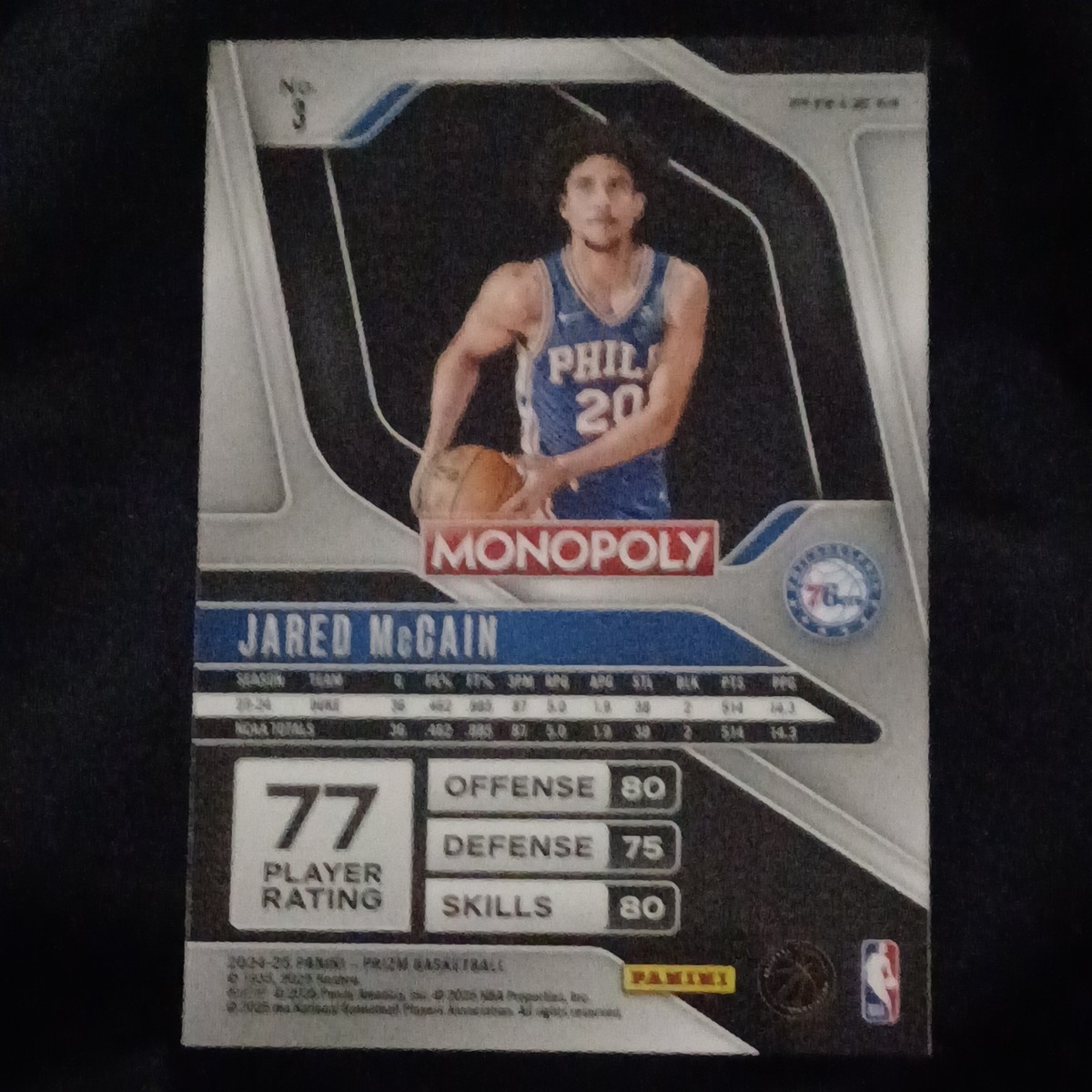 2024-25 Panini Monopoly Prizm 🔥💎#3 Jared McCain RC Red Wave