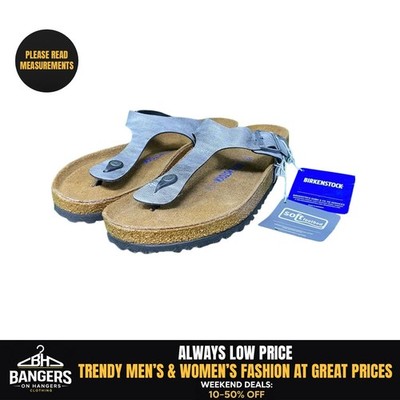 Birkenstock Gizeh Gray Marble RARE COLOR Size 45 FlipFlops Sandals Leather Beach